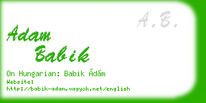 adam babik business card